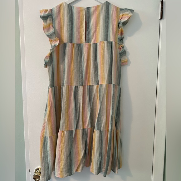 Show Me Your Mumu Daydream Mini Dress in Sunset Stripe Linen Blend Size XXL 🌅 - Picture 6 of 10